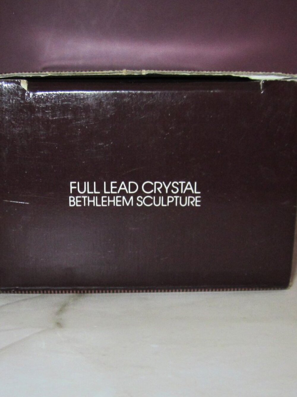 Avon Full Lead Crystal Bethlehem Nativity Sculpture Original Box Room Decor - Picture 10 of 10
